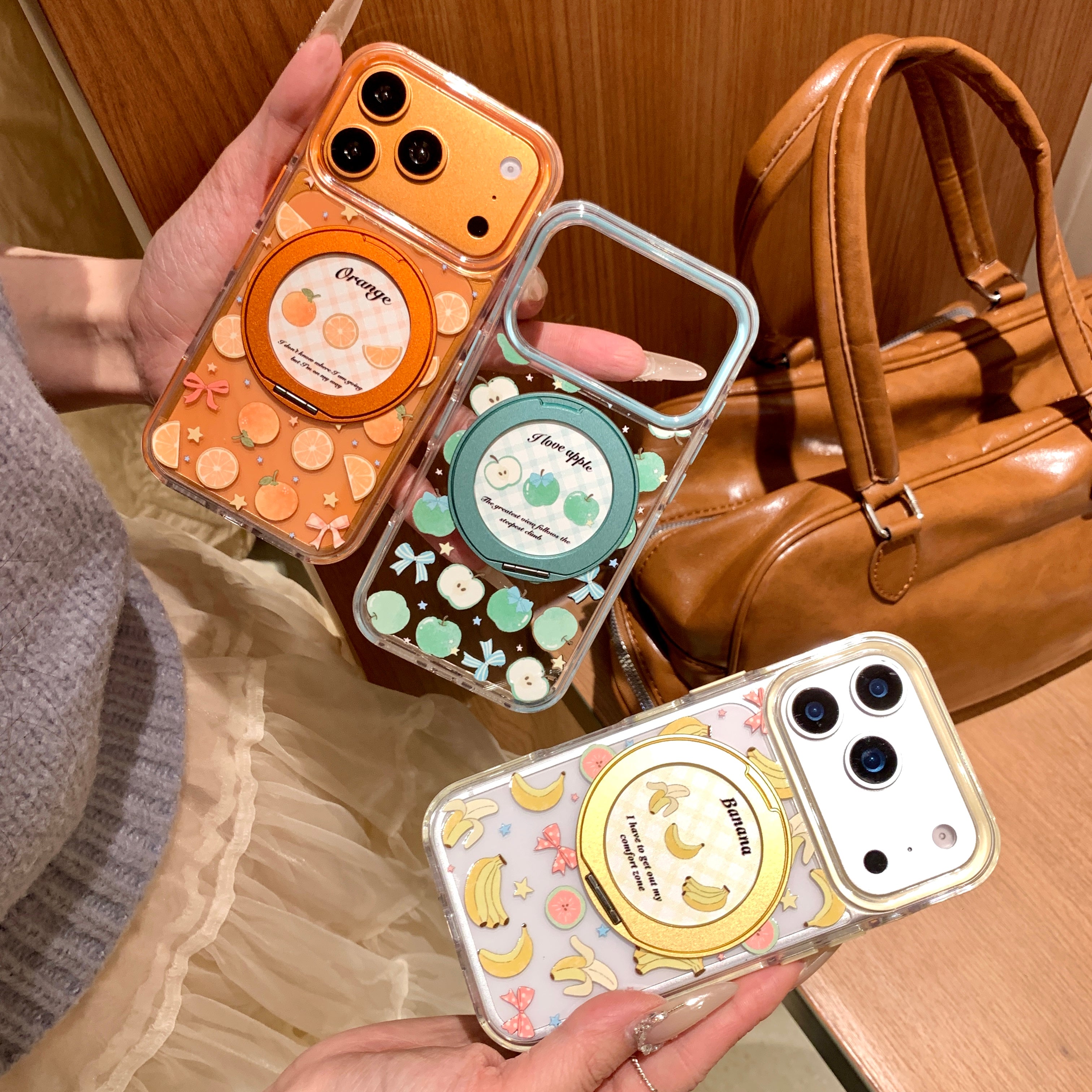 Aesthetic Mixed Fruit Pattern Case: 360° Air Cushion Shockproof Series for iPhone 13-17 Series