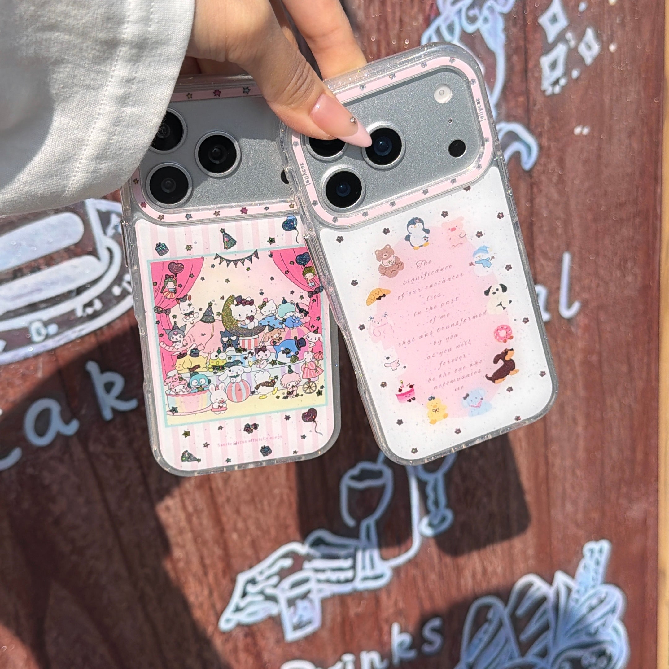 "Dreamy Plush Pals" Case - Sanrio Meets Jellycat Aesthetic Design for iPhone 17/16/15 Pro Max | Wavy Border Protective Accessory