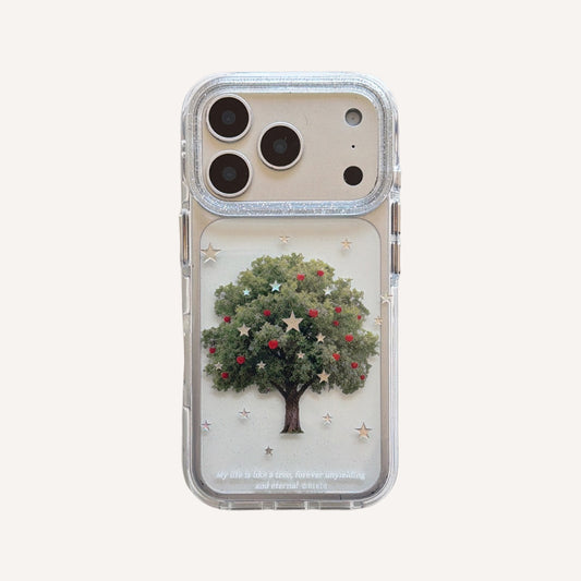 Silver Star Apple Tree Gold-plated Rounded Airbag Double-sided Phone Case