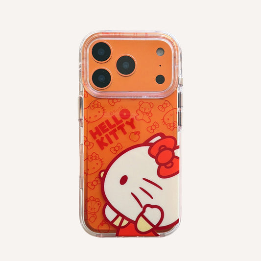 Orange-toned Kitty side profile rounded airbag phone case