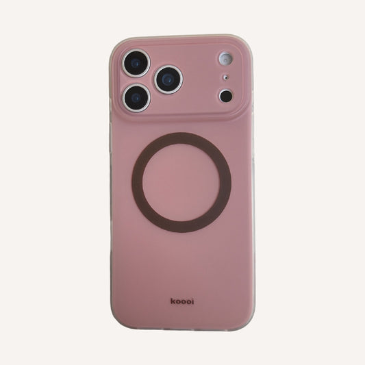 Magnetic double-layer frosted color-block solid color phone case