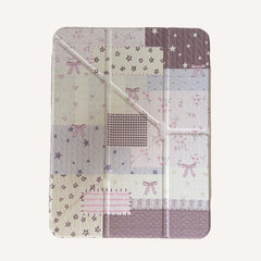 Pink patchwork floral bow iPad case