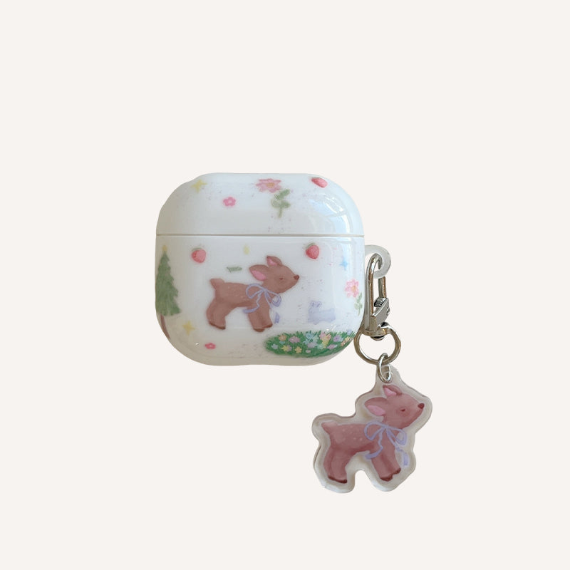 Cartoon graffiti flower deer earphone cover