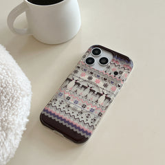 Fair Isle quicksand deer magnetic phone case