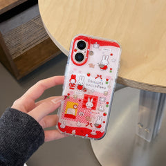 Strawberry Miffy Phone Case for iPhone 13-17 Pro Max