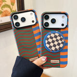 Load image into Gallery viewer, Brown, orange and blue wavy magnetic film phone case