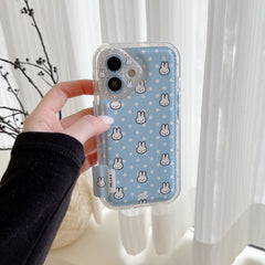 Blue and white polka dot Miffy rabbit phone case