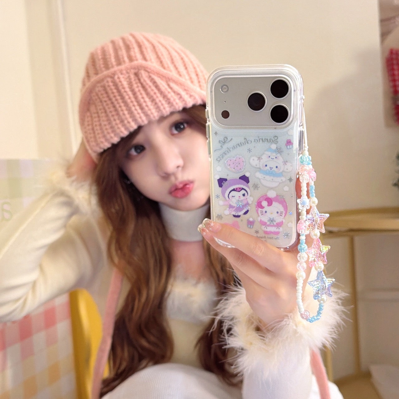 Winter Silver Snowflake Sanrio Gold-Plated Phone Case