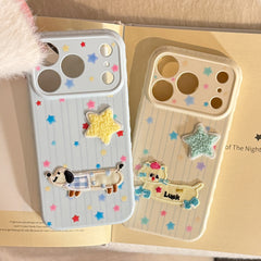 Guava Pink 3D Plush Dachshund Phone Case