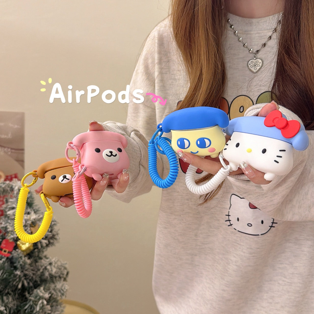 Kitty/Winnie the Pooh/Mamiji/Pink Puppy Telephone Silicone AirPods Earphone Cover