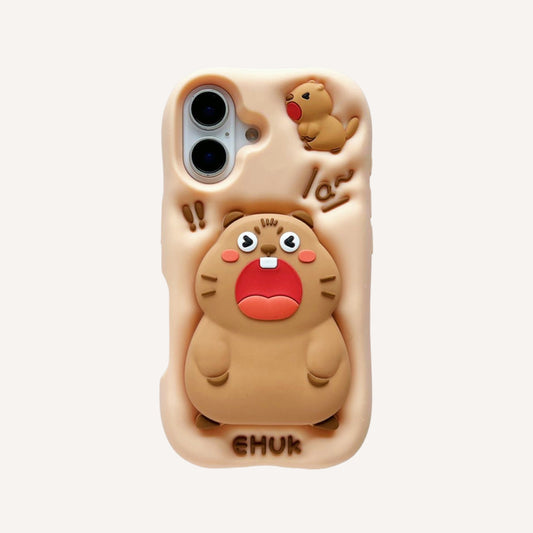 Fun Woodchuck Silicone Phone Case with Stand