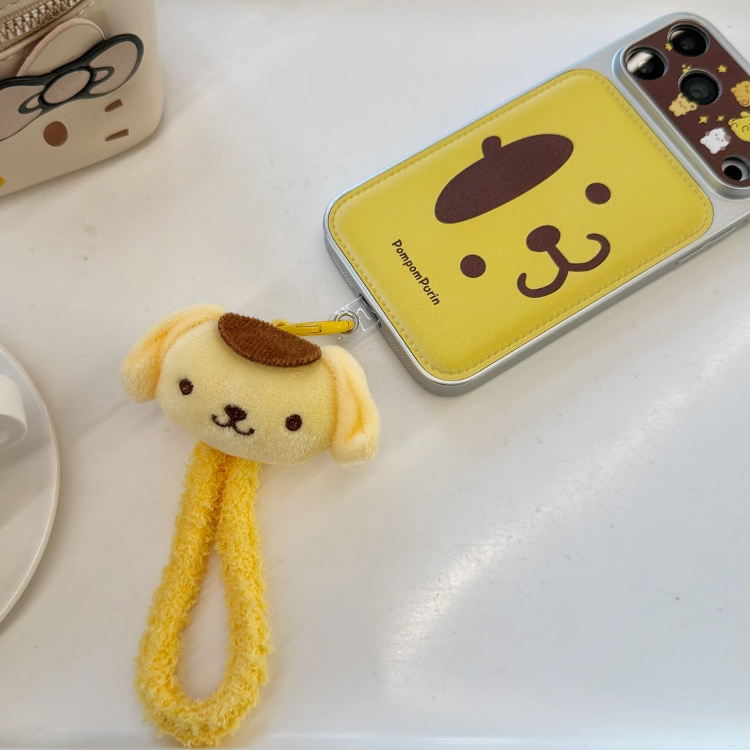 "Sunny Pompom" Case - Various Expressions Print with Adorable Phone Charm for iPhone 17/16/15 Pro Max | Trendy Sanrio-Inspired Accessory