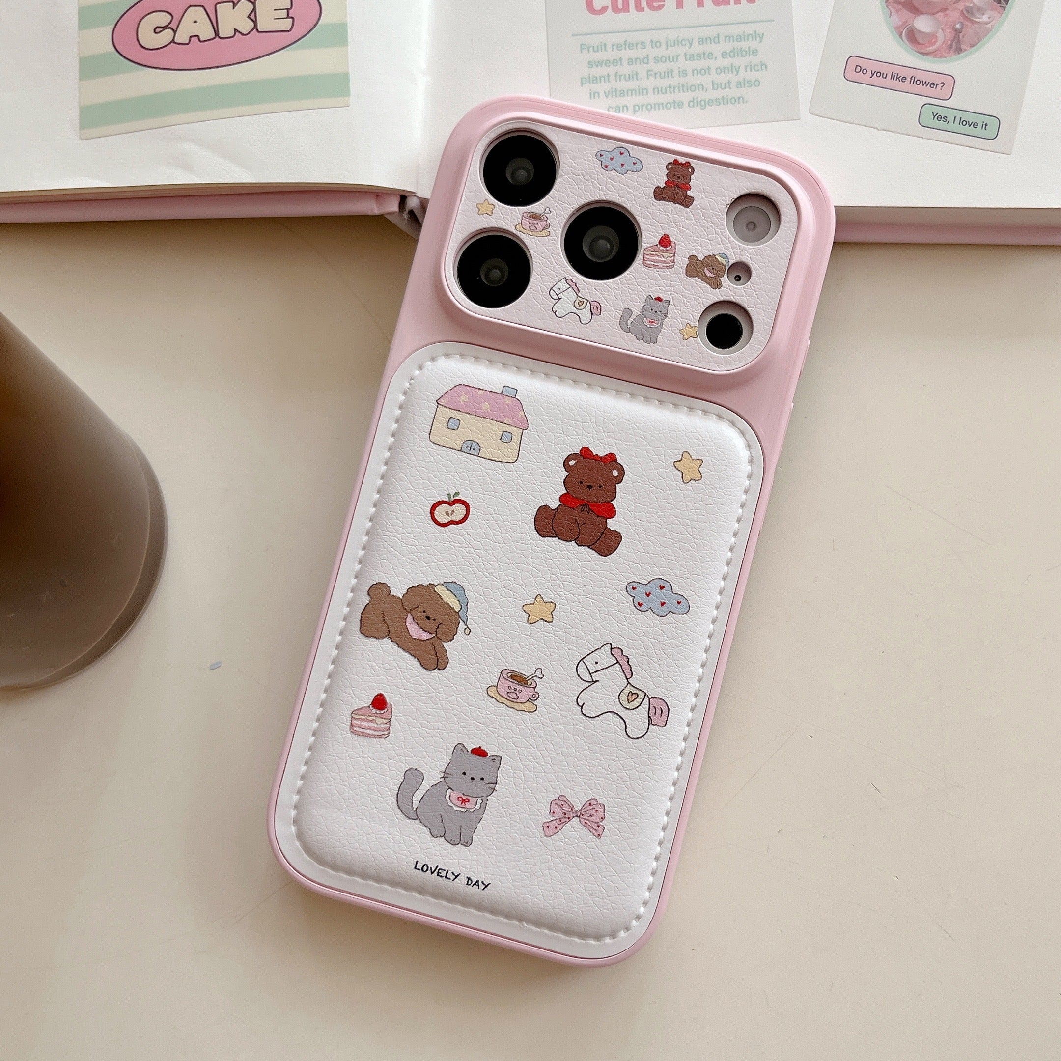 Cartoon House & Little Animals Phone Case for iPhone 13-17 Pro Max