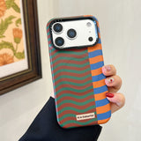 Load image into Gallery viewer, Brown, orange and blue wavy magnetic film phone case