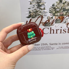 Red splatter ink 3D Christmas tree headphone cover