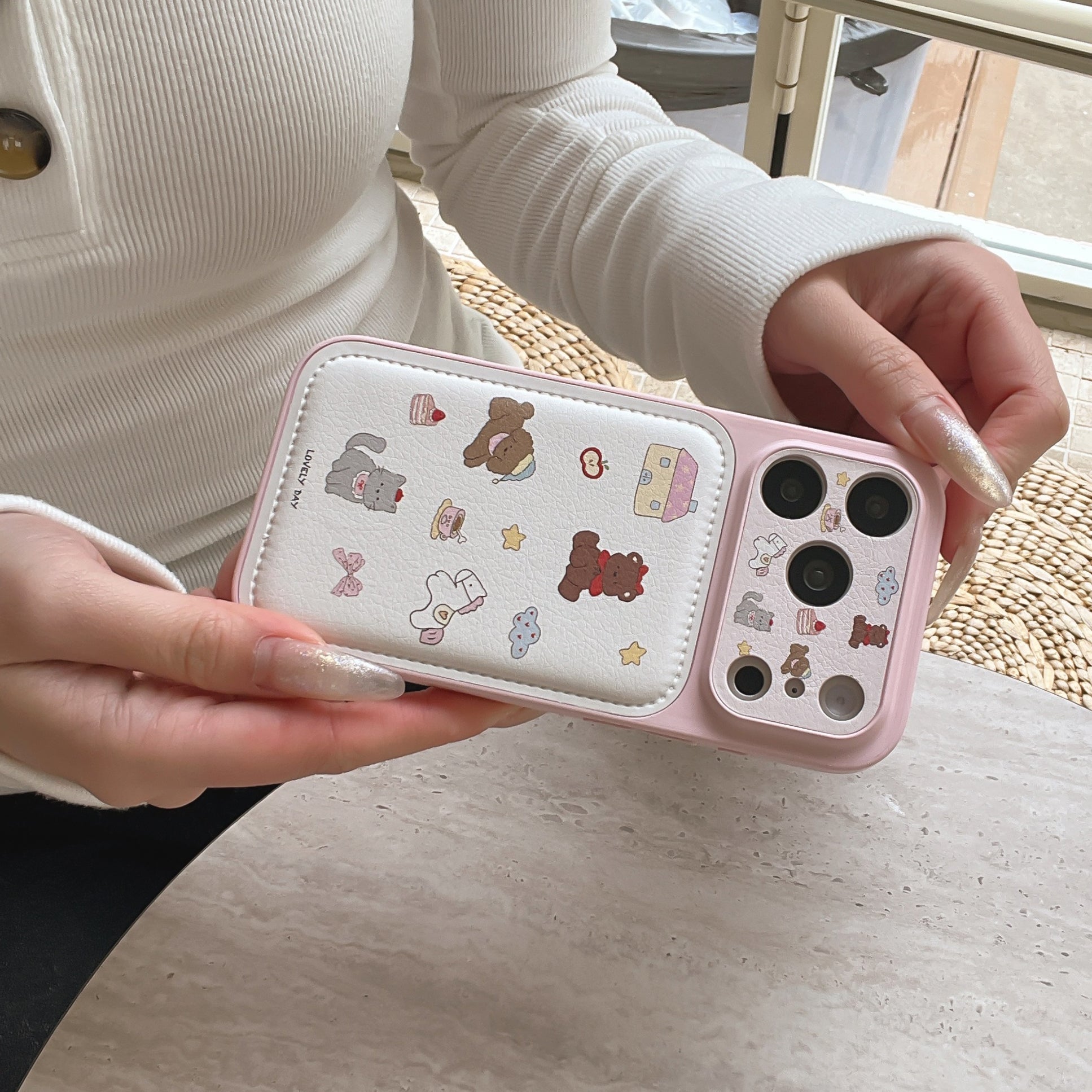 Cartoon House & Little Animals Phone Case for iPhone 13-17 Pro Max