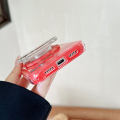 Red plaid Hercules Kitty phone case with magnetic stand