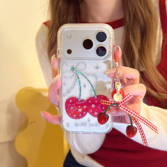 Colorful Star and Cherry Apple Phone Case for iPhone 17