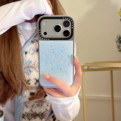 Colored gemstone spider web electroplated edge epoxy phone case