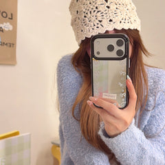 Edge trim with bow and star pattern, mirrored round edge phone case