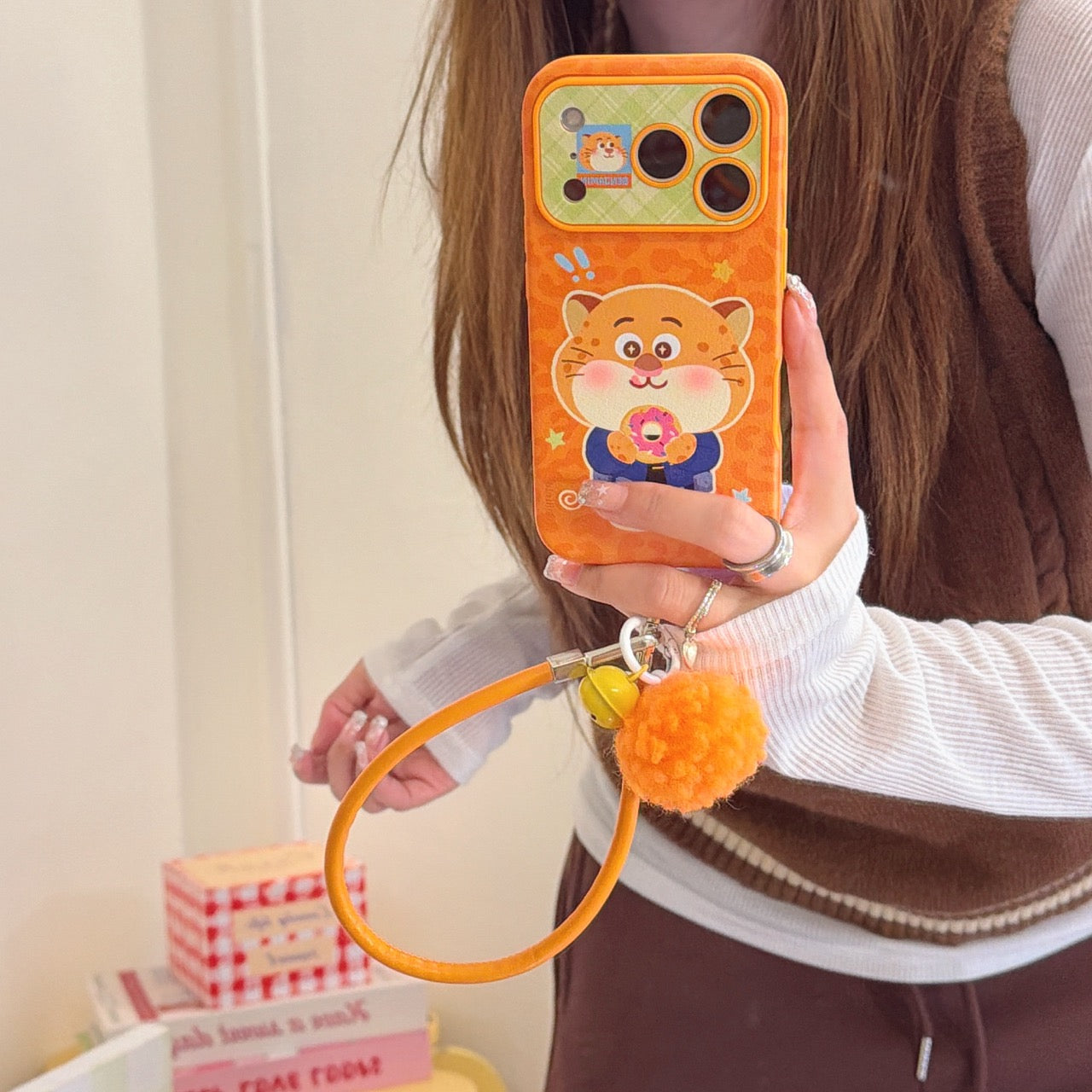 Police officer Leopard eating a donut phone case