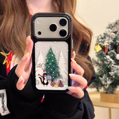Christmas Black Kitten Round Edge Phone Case