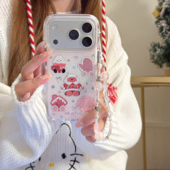 Pinkish-brown winter jellycat gold-plated rounded edge phone case