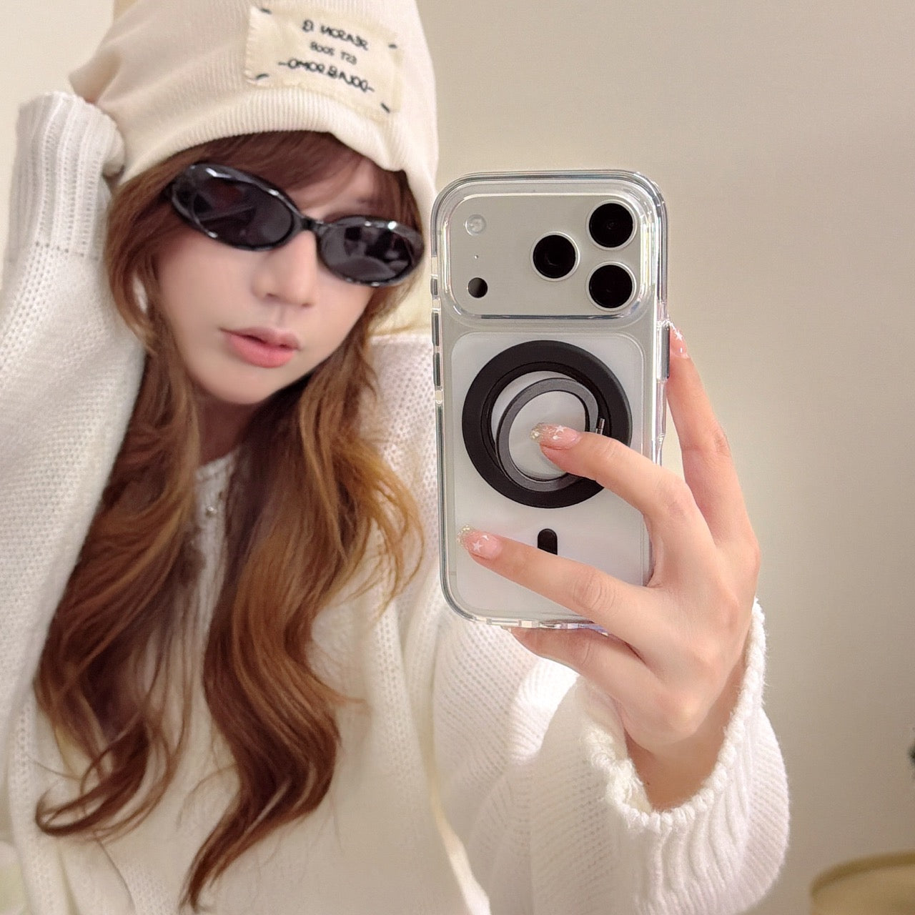 5-color magnetic + small circle 360 magnetic stand phone case