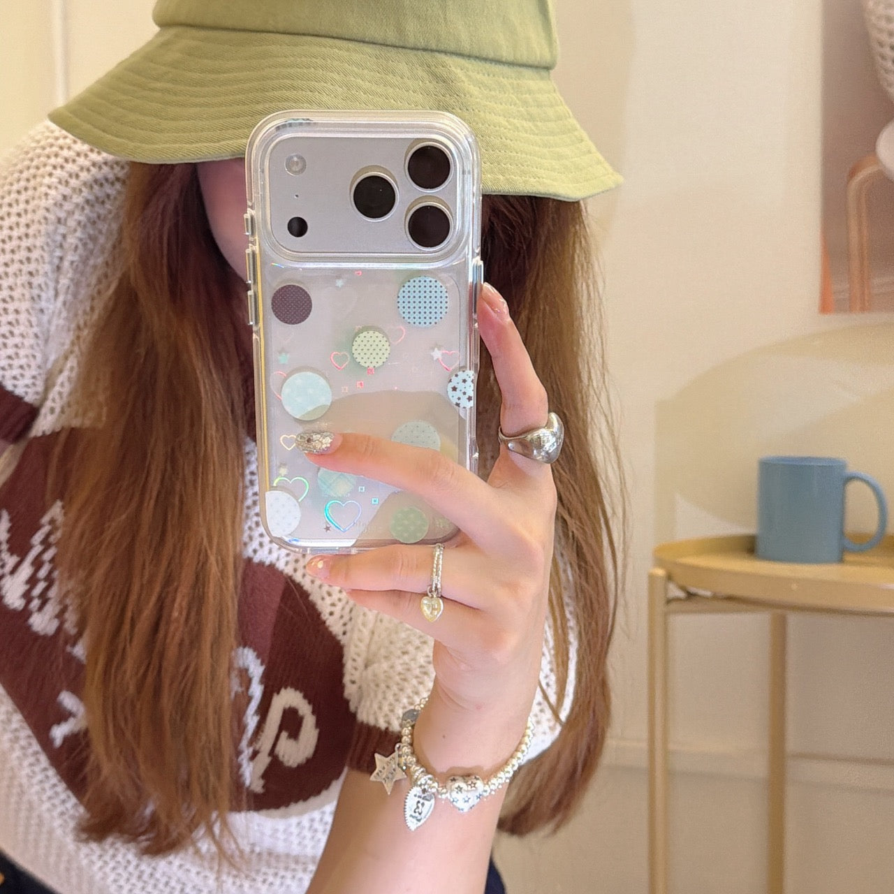 Refreshing Mint & Choco Polka Dot Case | Pastel Aesthetic Cover