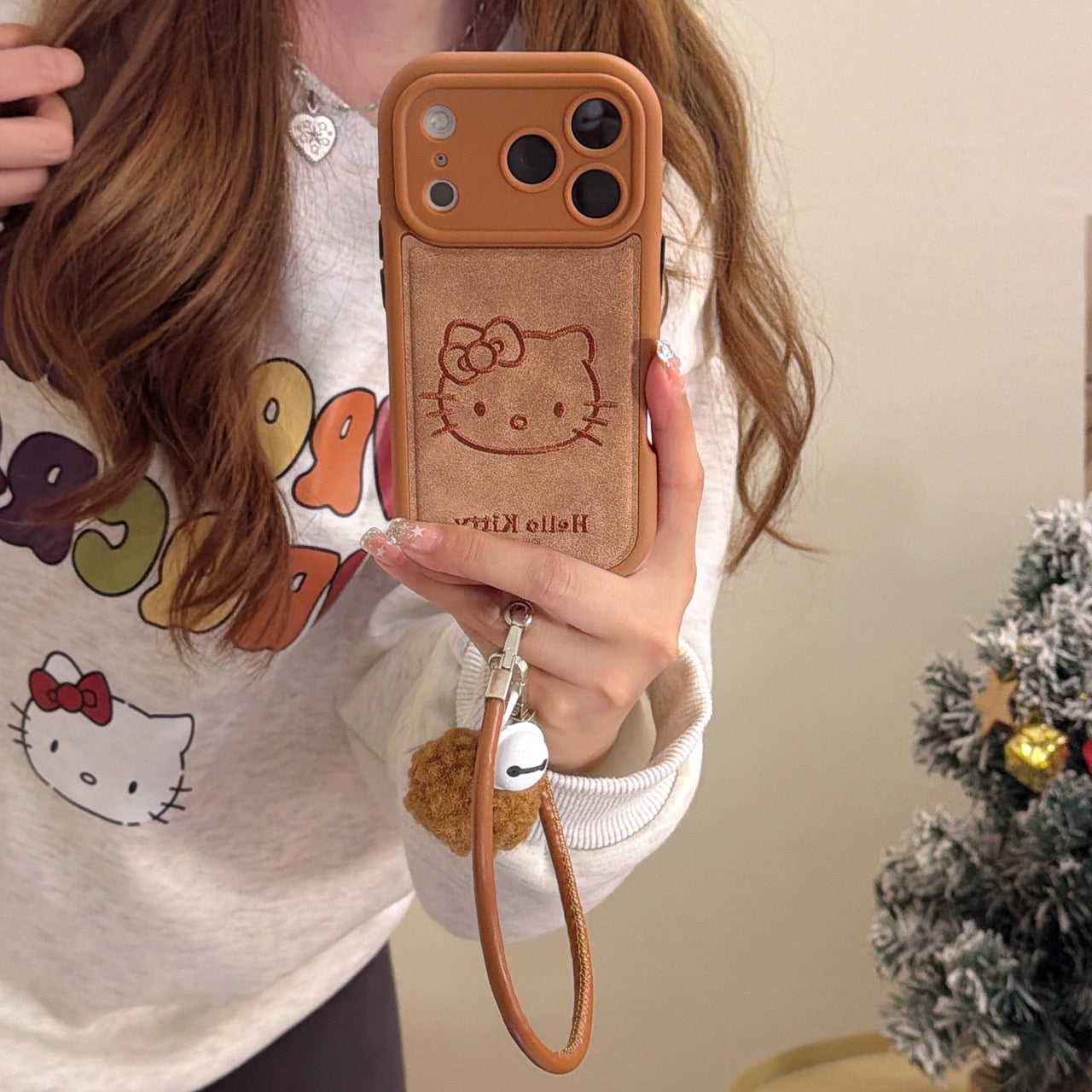 3D Kitty Head Embroidered Phone Case
