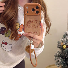 3D Kitty Head Embroidered Phone Case