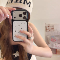 Celestial White Starfield Mirror Case | Y2K Reflective Space Shell
