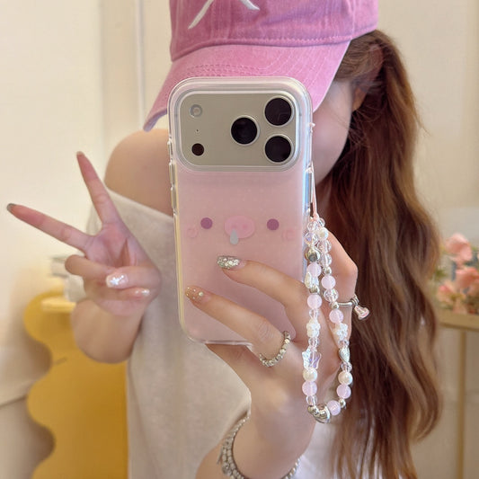 Quirky Funny Pink Piggy iPhone Case | Cute 3D Character Shell