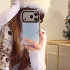 Colored gemstone spider web electroplated edge epoxy phone case