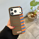 Load image into Gallery viewer, Brown, orange and blue wavy magnetic film phone case