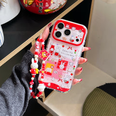 Strawberry Miffy Phone Case for iPhone 13-17 Pro Max