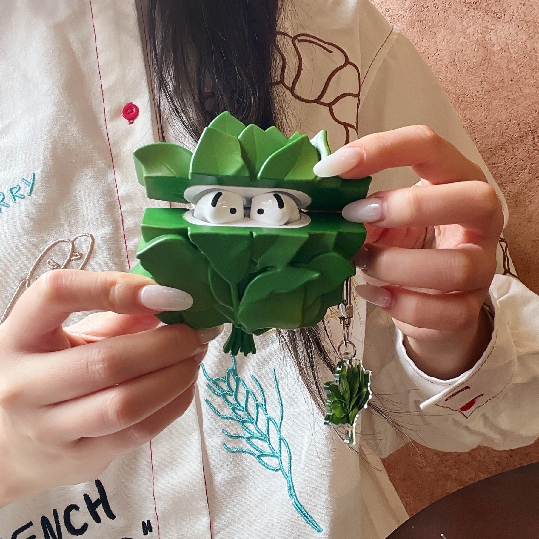 Silicone grapefruit leaf silicone earphone cover