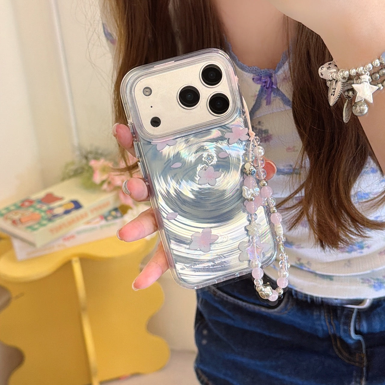 Artistic "Falling Flowers" iPhone Case | Zen & Minimalist Aesthetic