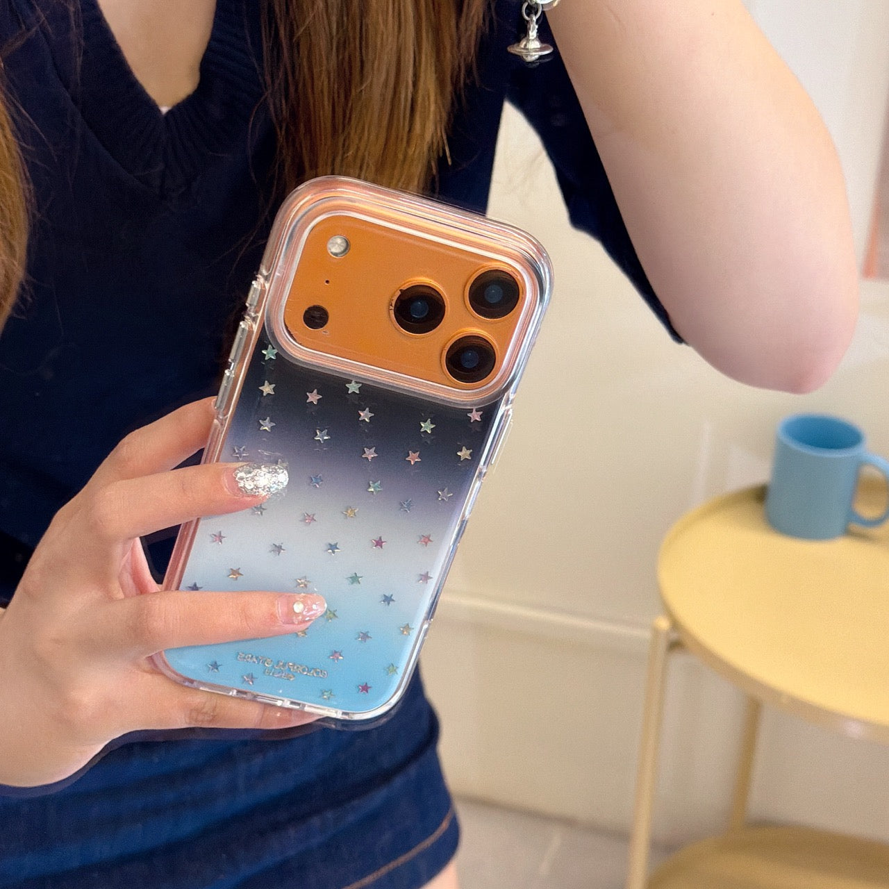 Luxury Gold Trim Night Sea Star Case | Celestial Dream Aesthetic