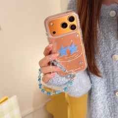 Two dancing blue star rounded phone cases