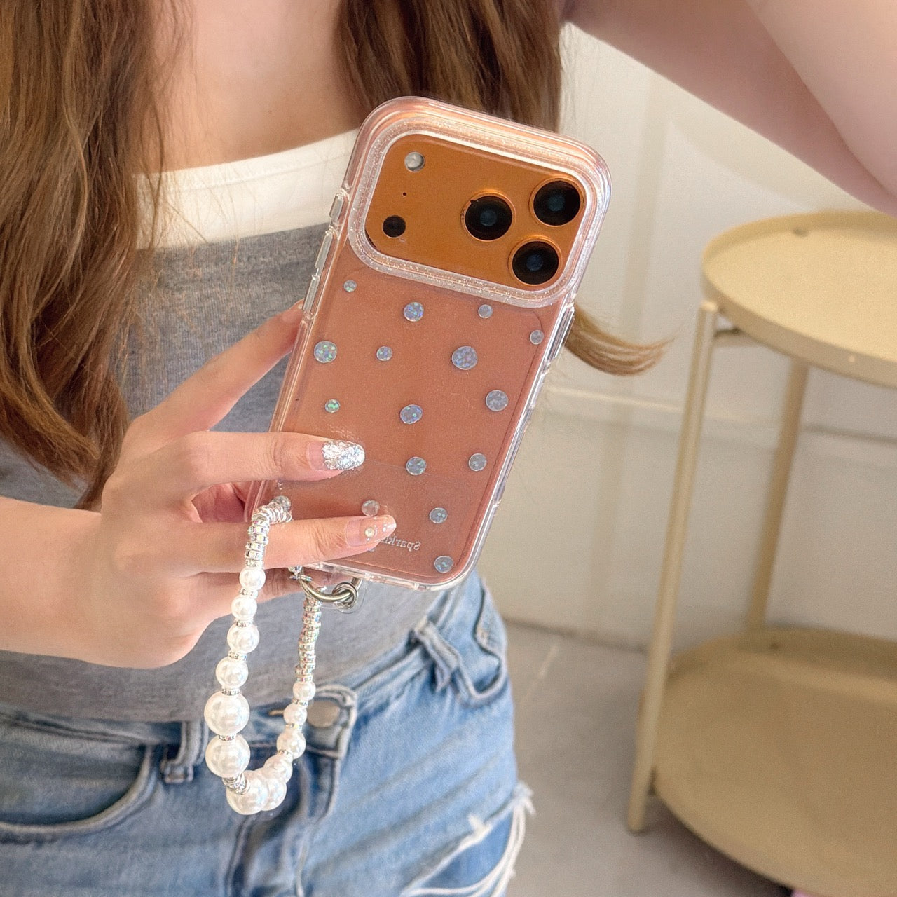 Luxury Gilded Glitter Polka Dot Case | Sparkle Aesthetic Cover