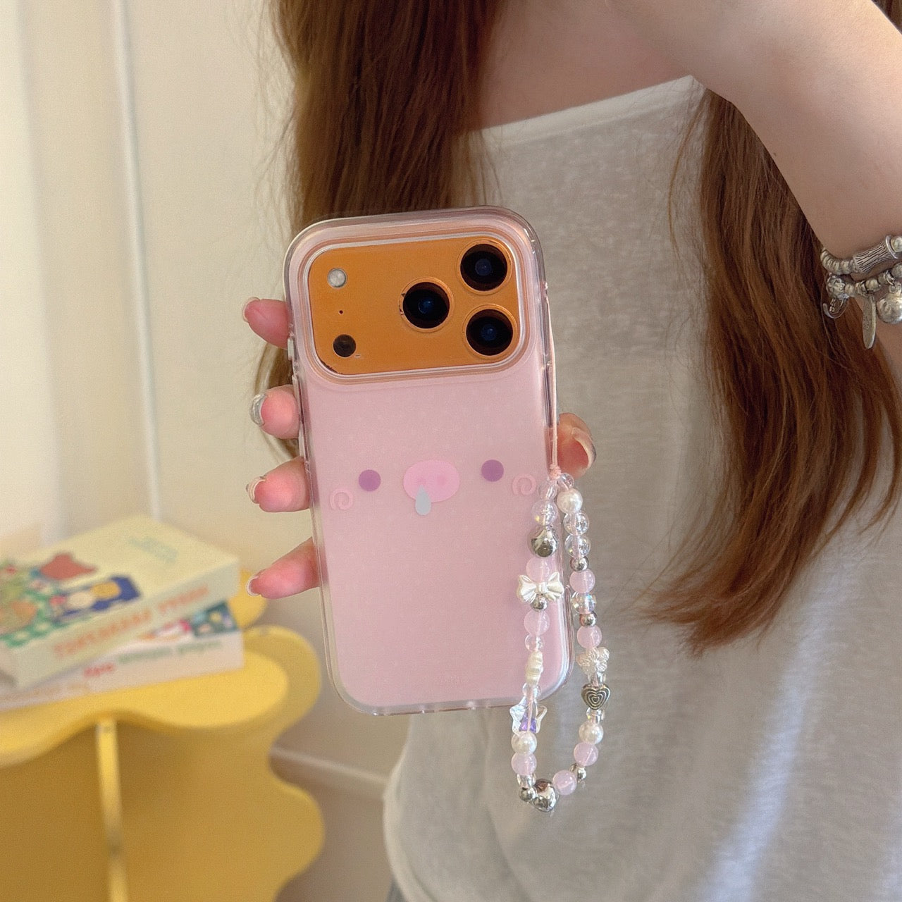 Funda peculiar y divertida de cerdito rosa para iPhone | Carcasa con personaje 3D tierno