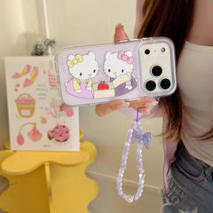 Pastel Purple Hello Kitty with Apples Phone Case for iPhone 13-17 Pro Max