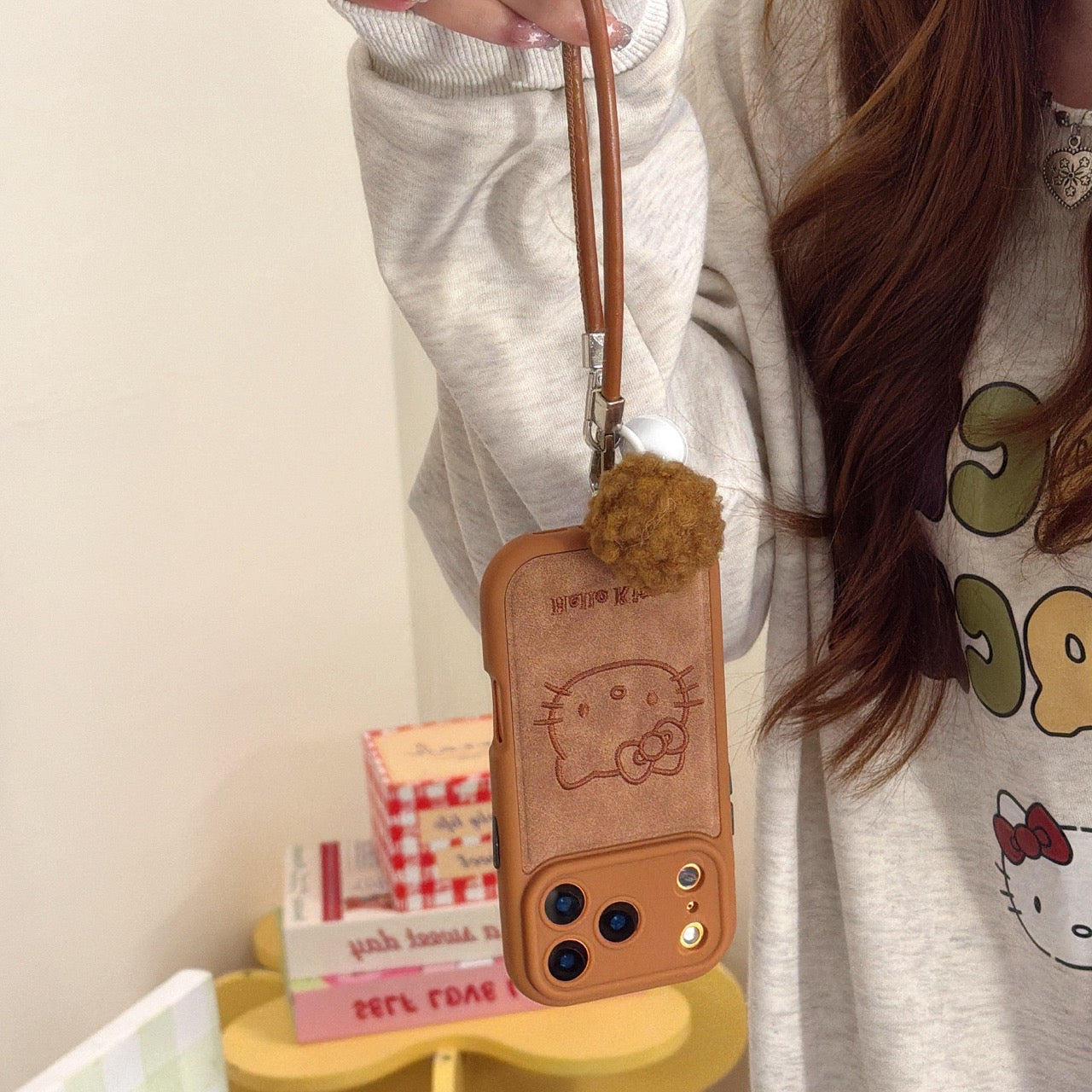 3D Kitty Head Embroidered Phone Case