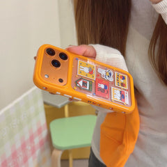 Orange-edged retro stamp Miffy round-edged phone case