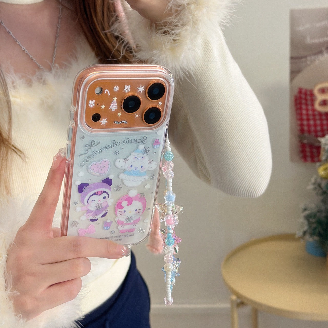 Winter Silver Snowflake Sanrio Gold-Plated Phone Case