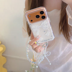 Minimalist Soft Ribbon & Diamond Accents Case: Premium Protection for iPhone 13-17 Series