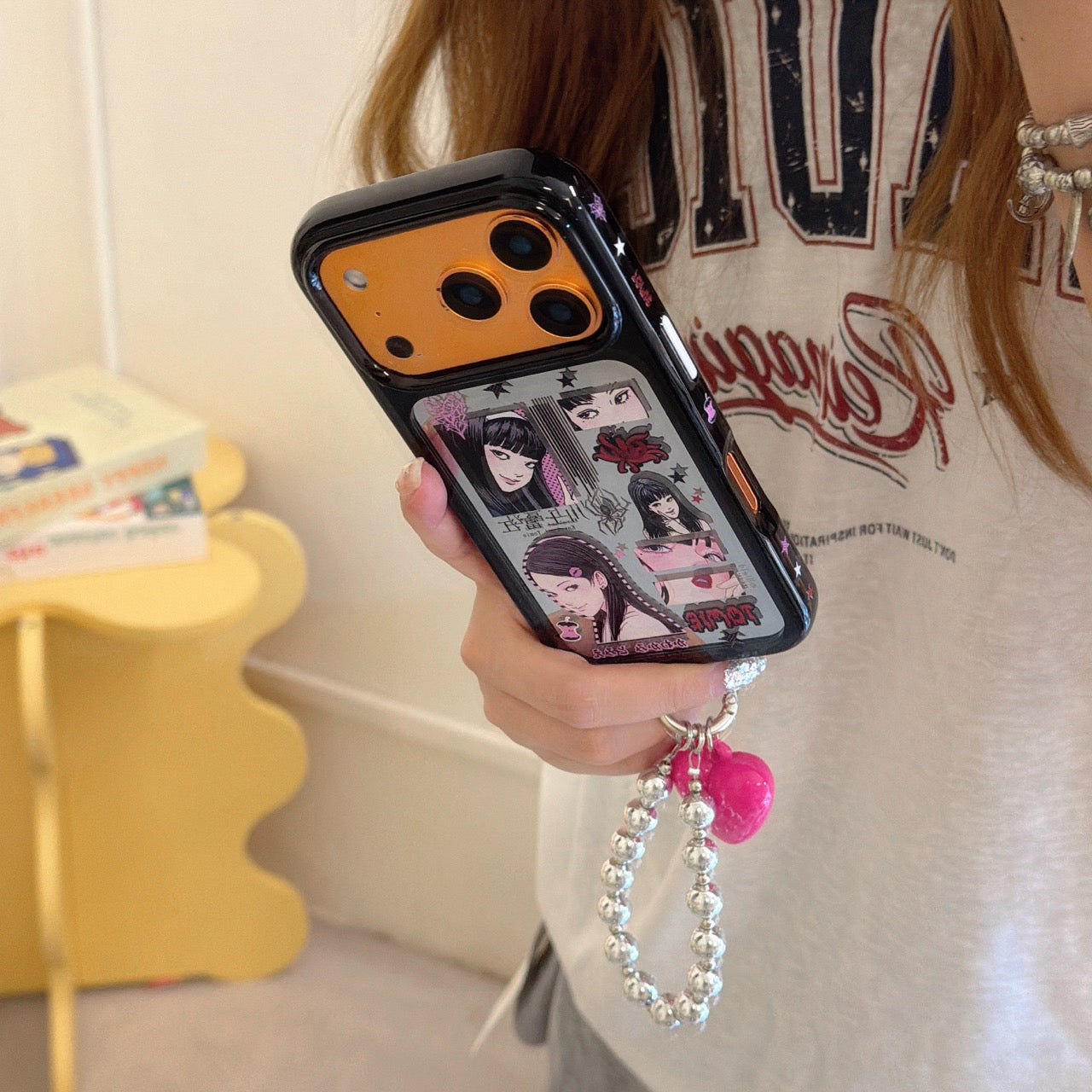 Pink Gothic Tomie Horror Aesthetic Case | Y2K Mirror Space Shell