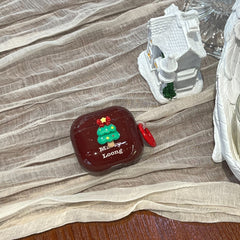 Red splatter ink 3D Christmas tree headphone cover