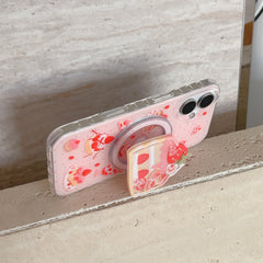 Blush Tone Full Print Strawberry Cake Shaker Phone Case for iPhone 13-17 Pro Max